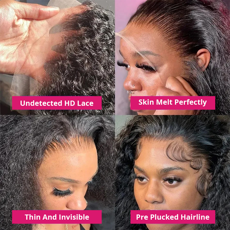 Features of Deep Wave HD Lace Wig: Invisible Lace, Plucked Hairline, Styled On Model