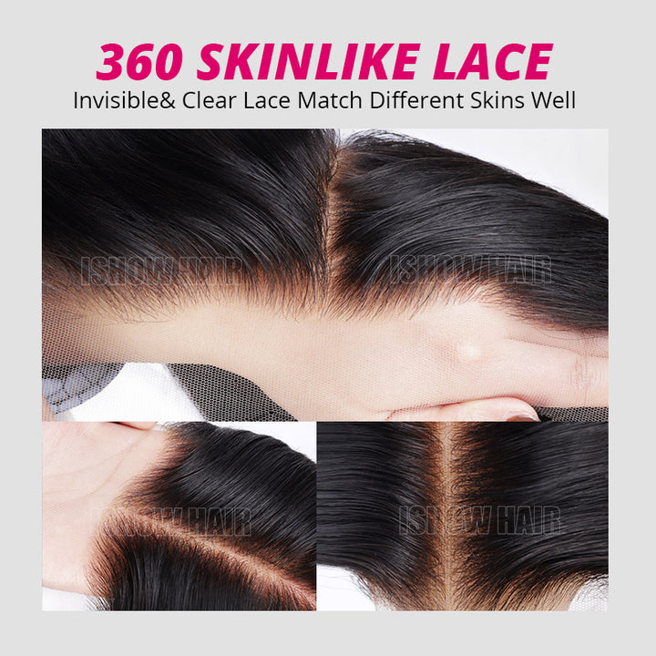 360 Invisible Lace Samples Blending With Different Skin Tones for Seamless Wigs