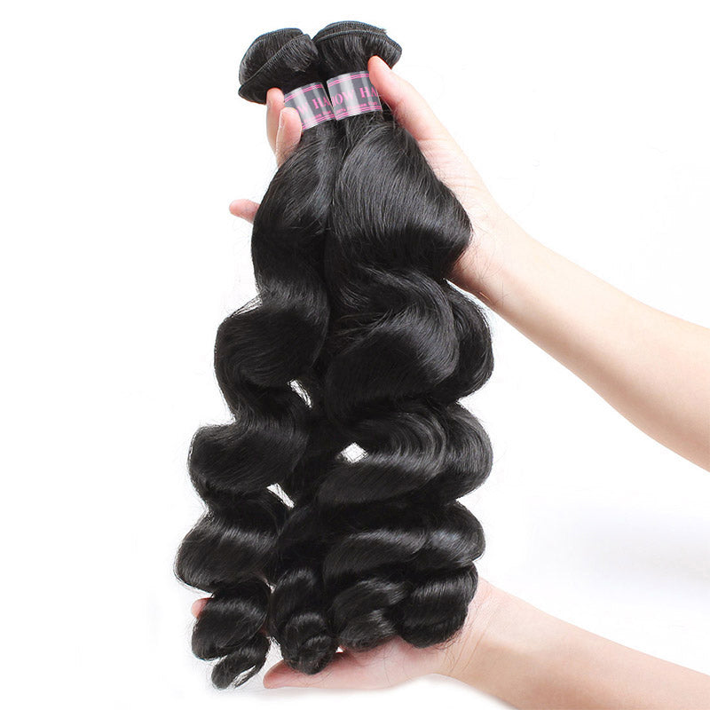 Ishow Loose Wave Hair Bundles With Closure Brazilian Hair 4 Bundles With 2x6 Lace Closure