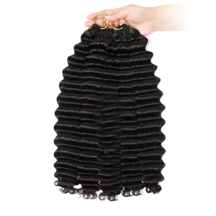 Five Bundles Deep Wave Feather Human Hair Real Look