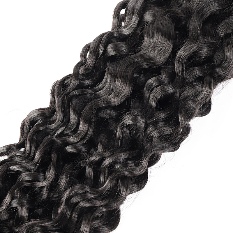 Ishow Wet and Wavy Braiding Hair Water Wave Bulk Hair Bundles For Braiding 100g One Bundle Natural Black Human Hair Extensions