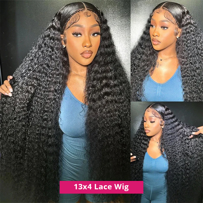 Model Wearing 13X4 Lace Front Deep Wave Wig With Pre-Plucked Hairline and Styled Baby Hairs