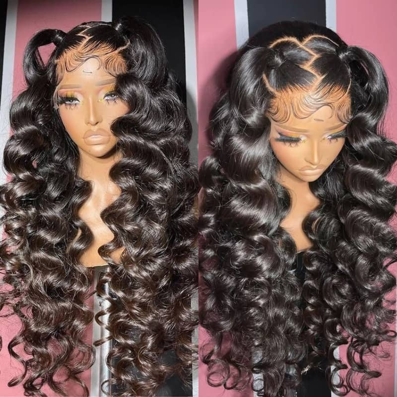 Ishow Loose Deep Wave Lace Front Wig 13x4 Lace Frontal Wig 200% Density HD Transparent Lace Wig Malaysian Remy Human Hair Wigs