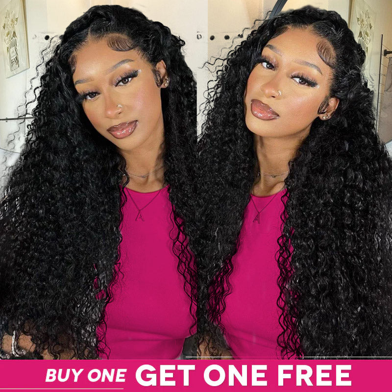 Glueless Deep Wave Wigs On Models With Buy One Get One Free Promotion