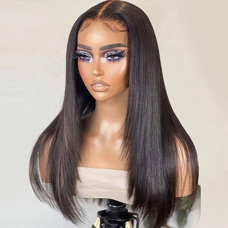 Ishow Layered Cut Glueless Straight And Body Wave Wig 5x5 Lace Closure And 13x4 Lace Front Pre-Everything Human Hair Wigs