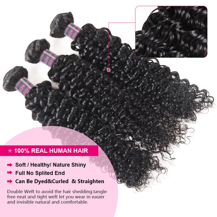 Ishow Hair Virgin Peruvian Curly Hair Weave 3 Bundles Natural Color