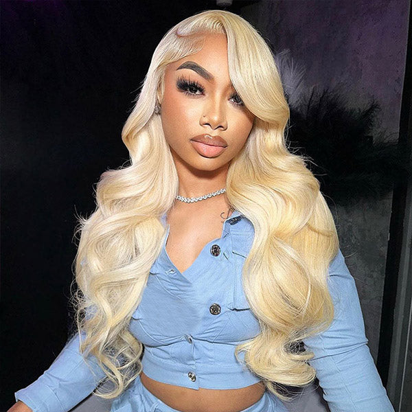 Ishow PPB™ Invisible Knots 613 Honey Blonde Color Body Wave Glueless Wear And Go Wigs Pre Cut Lace