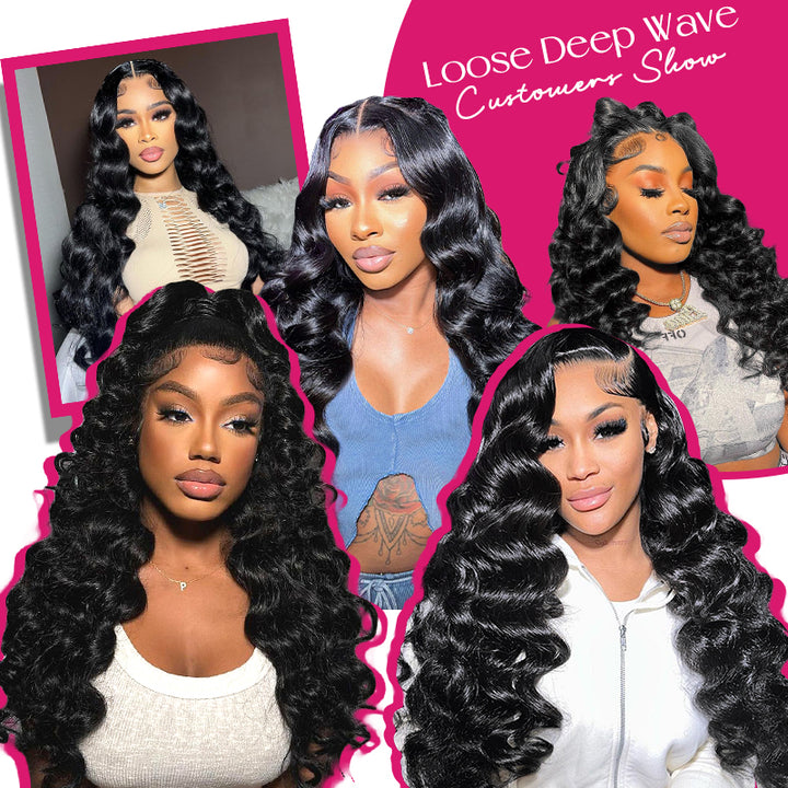 Ishow Hair Loose Deep Wave HD Lace Wig is the most bouncy and beautiful wig style, it is top quality remy hair, very soft and tangle-free.