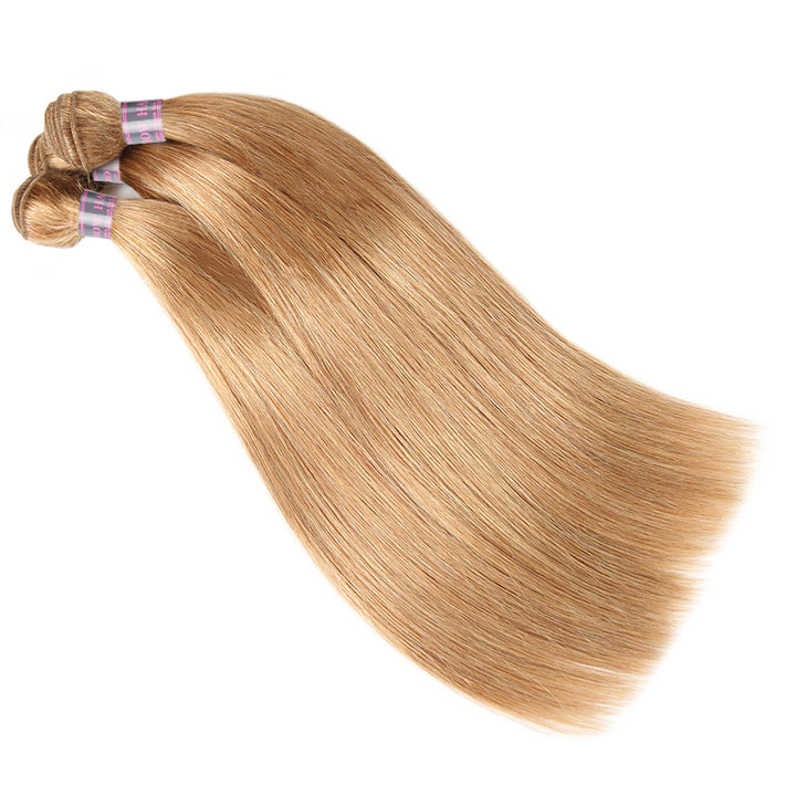 Ishow Honey Blonde Straight Hair 3 Bundles Brazilian Hair Weave 27# Color Remy Human Hair