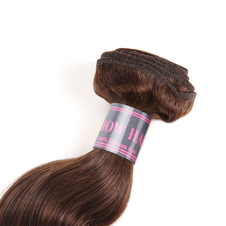 Ishow 4# Brown Colored Human Hair Bundles 12-32 Inch Brazilian Body Wave/Straight Hair Extension 1Pc