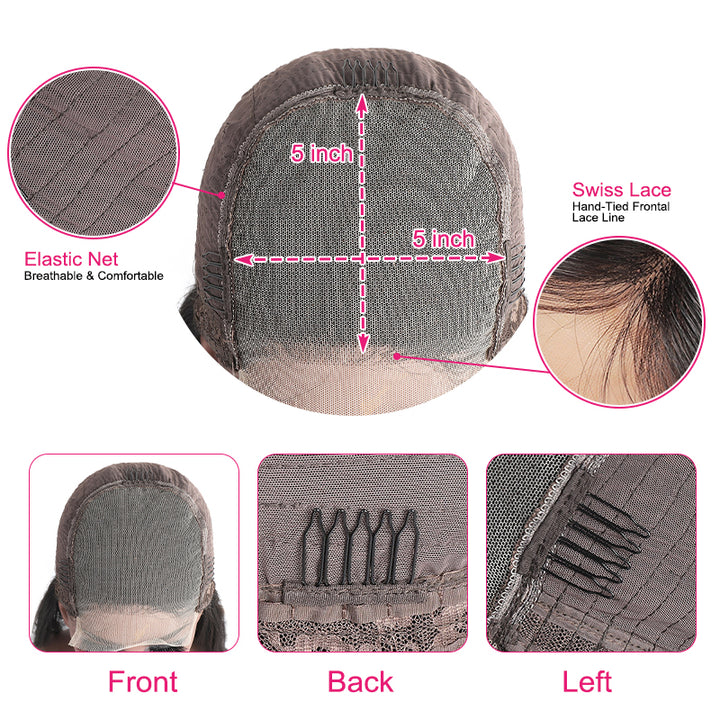 Construction Details of a 13X6 Lace Front Wig With Swiss Lace and Adjustable Straps