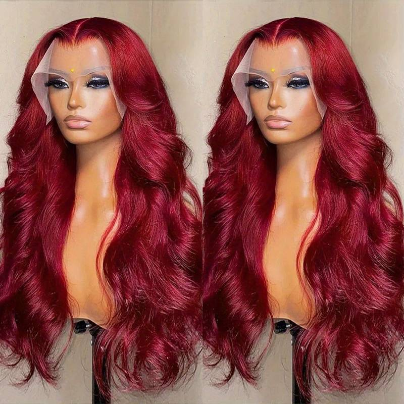 Ishow Ginger Black Red P4/27 99J Colored Wigs 13x4 HD Glueless Human Hair Wig Highlighted Body Wave Wig Pre Plucked