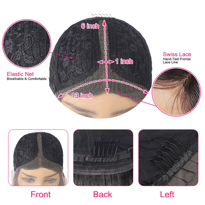 13X6 Lace Front Wig Cap With Swiss Lace and Adjustable Elastic Straps