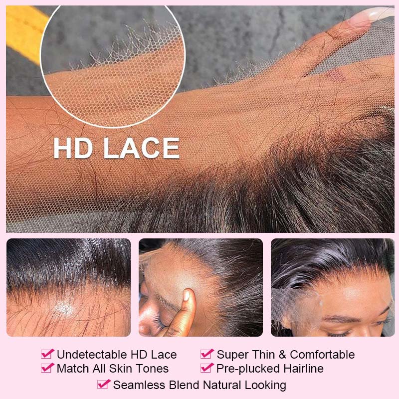 HD Lace Wig Close-Up Demonstrating Natural Blend With Various Skin Tones