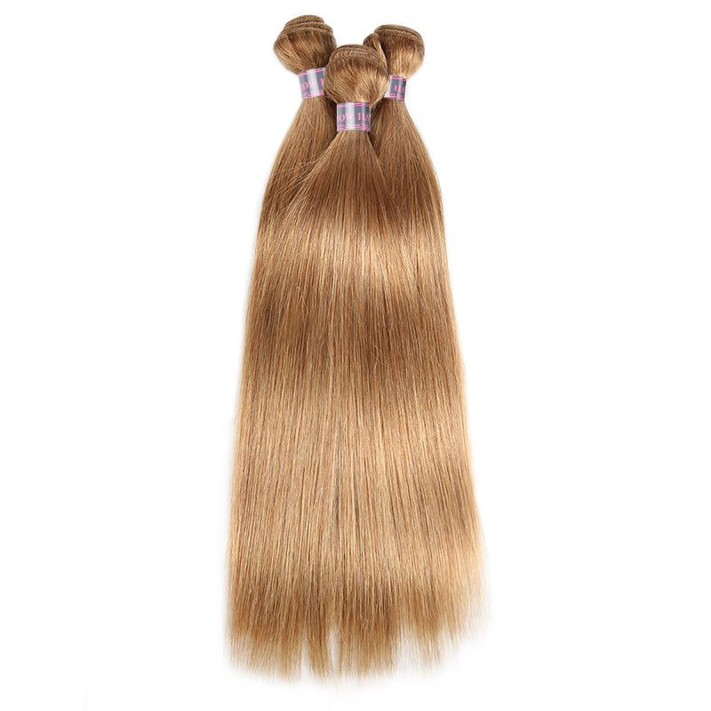 Ishow Honey Blonde Straight Hair 3 Bundles Brazilian Hair Weave 27# Color Remy Human Hair