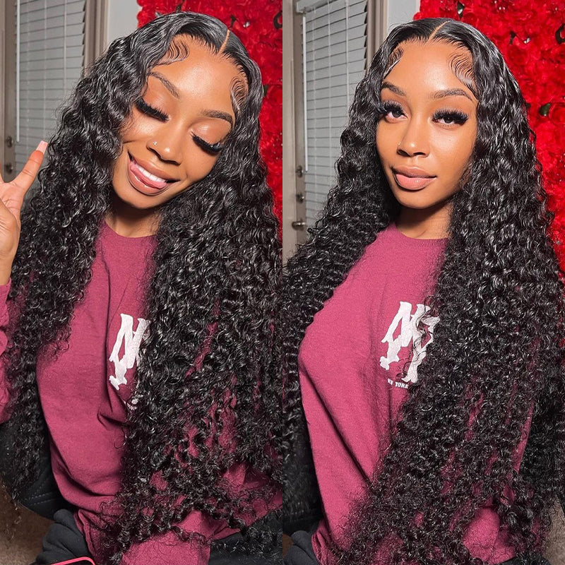 Ishow Deep Wave Human Hair Bundles With Closure Brazilian Hair 3 Bundles With 2x6 Lace Closure