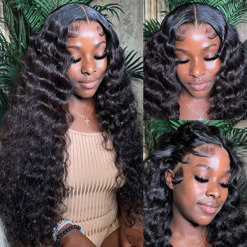 Ishow Loose Deep Wave Bundles With Closure Brazilian Human Hair 4 Bundles With 2x6 Lace Closure