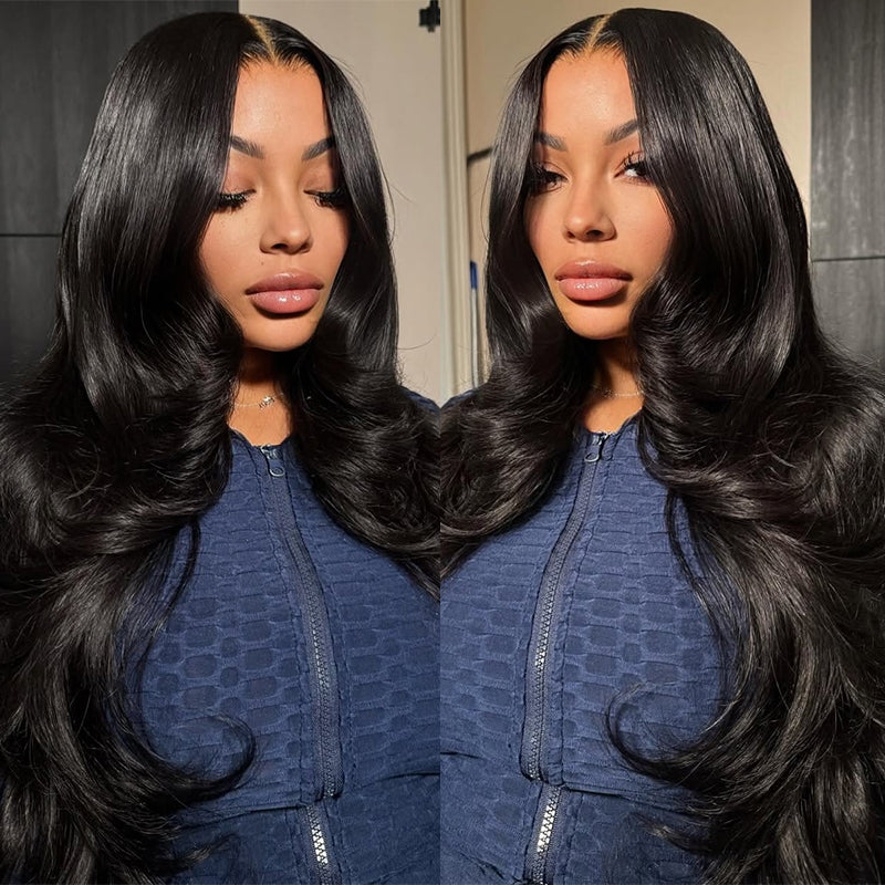 Ishow Body Wave Human Hair 4 Bundles With 2x6 Lace Closure Brazilian Hair Bundles With Closure