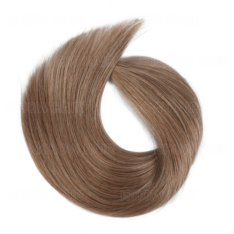 Ishow #8 Ash Brown Bulk Hair For Braiding Straight Hair No Weft Extensions High End 100% Human Hair