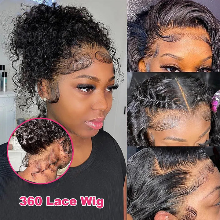 Ishow 360 Full Lace Frontal Wigs Water Wave Glueless Wigs With Invisible Drawstring Pre Everything Human Hair Wig