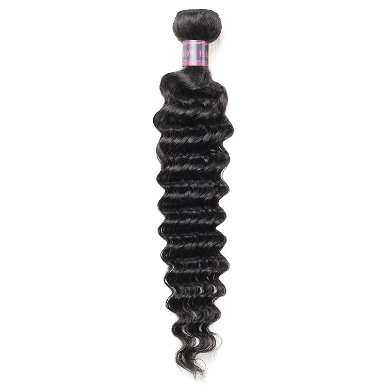 Deep Wave Human Hair Bundle in Natural Black Color With Soft and Shiny Texture