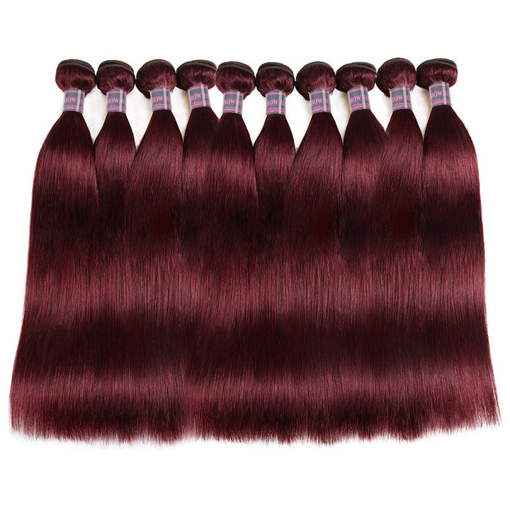 Ishow Wholesale Package Deal 99J Burgundy Human Hair Bundles Straight Hair/Body Wave/Deep Wave Colored Weave 10 Pcs