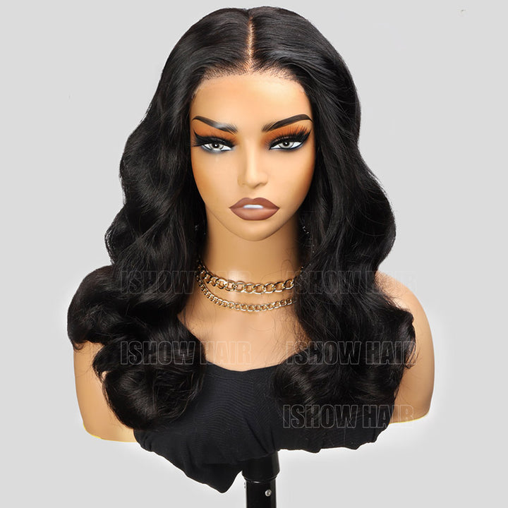 Luxe Body Wave Black Bob Wig Styled With Soft Curls and a Natural Finish