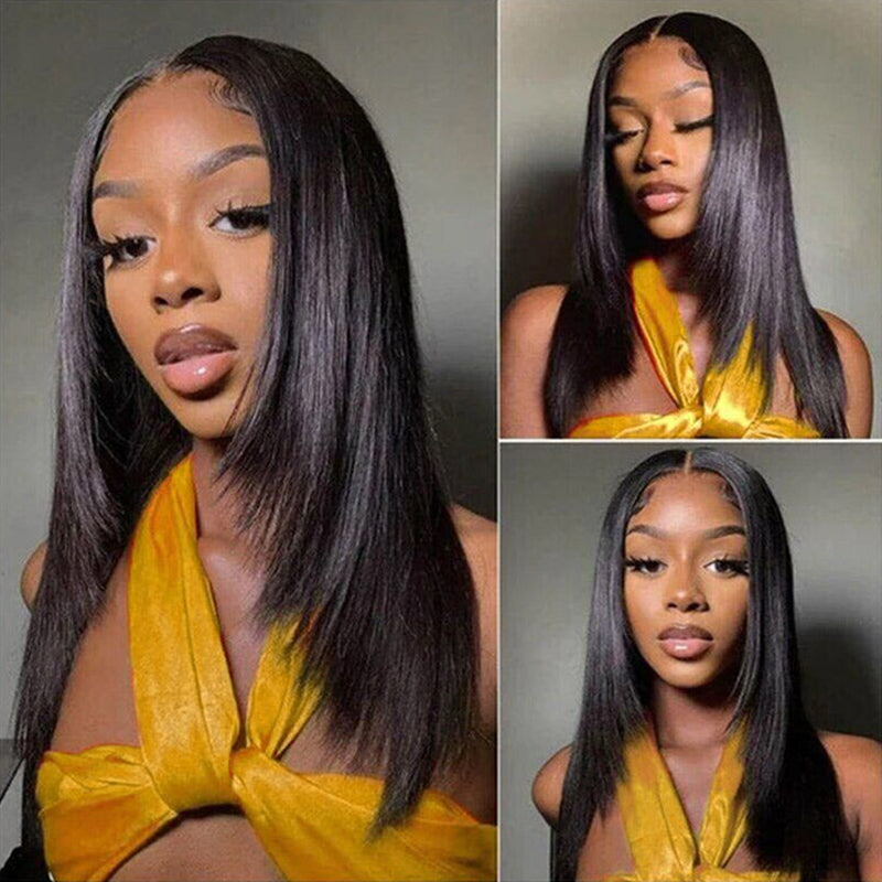 Ishow Layered Cut Glueless Straight And Body Wave Wig 5x5 Lace Closure And 13x4 Lace Front Pre-Everything Human Hair Wigs