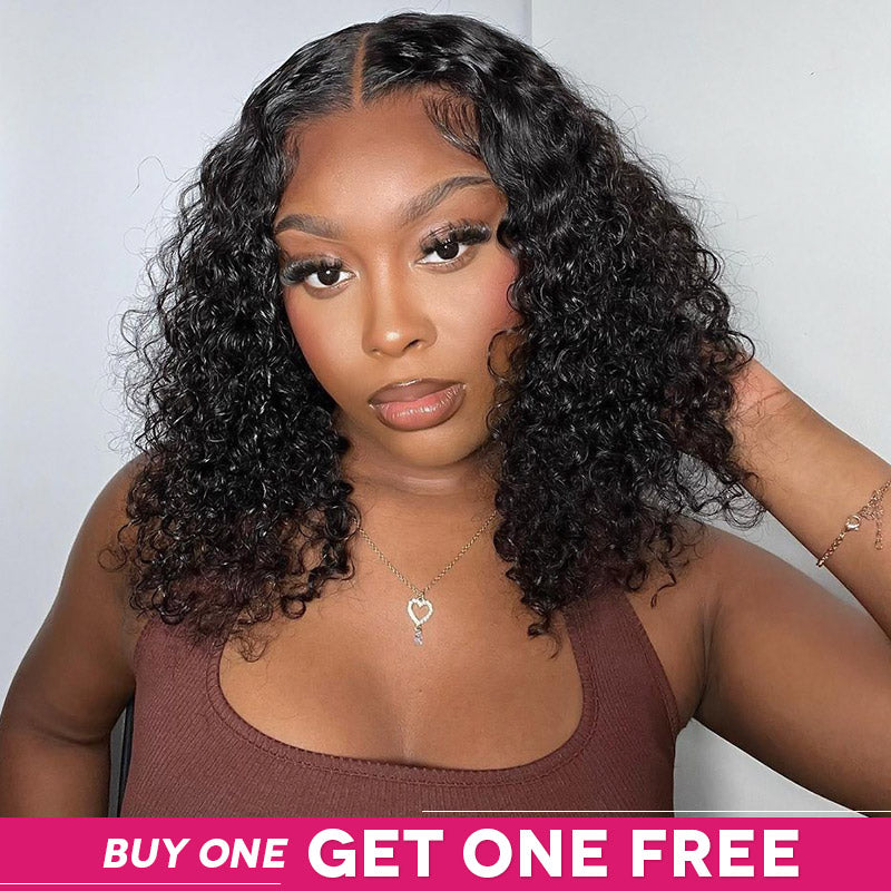 [Ishow Bogo Free] Short Bob Wig 4*4 HD Lace Closure Wigs Body Wave/Straight/Deep Wave/Water Wave/Curly Human Hair Wigs Natural Black