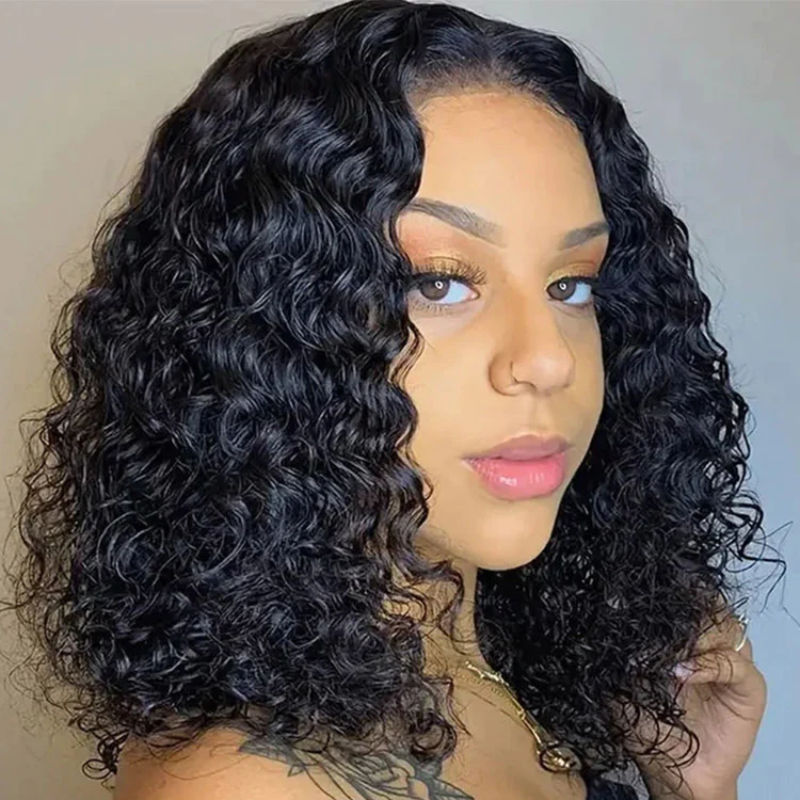 [Ishow Bogo Free] Short Bob Wig 4*4 HD Lace Closure Wigs Body Wave/Straight/Deep Wave/Water Wave/Curly Human Hair Wigs Natural Black