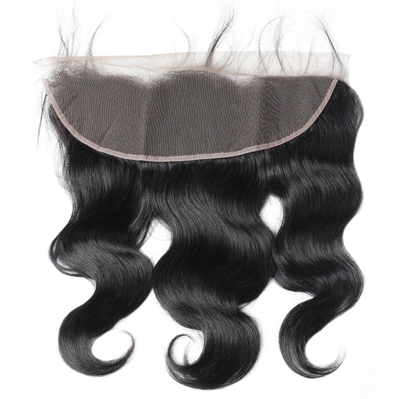 Body Wave 13X4 Lace Frontal in Natural Black With Smooth, Flowing Texture