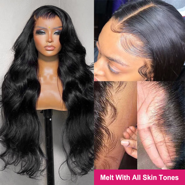 Close-Up of HD Lace Frontal Wig Showcasing Blendability On Different Skin Tones