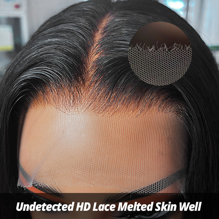 Close-Up of HD Lace Frontal Wig Showcasing Blendability On Different Skin Tones