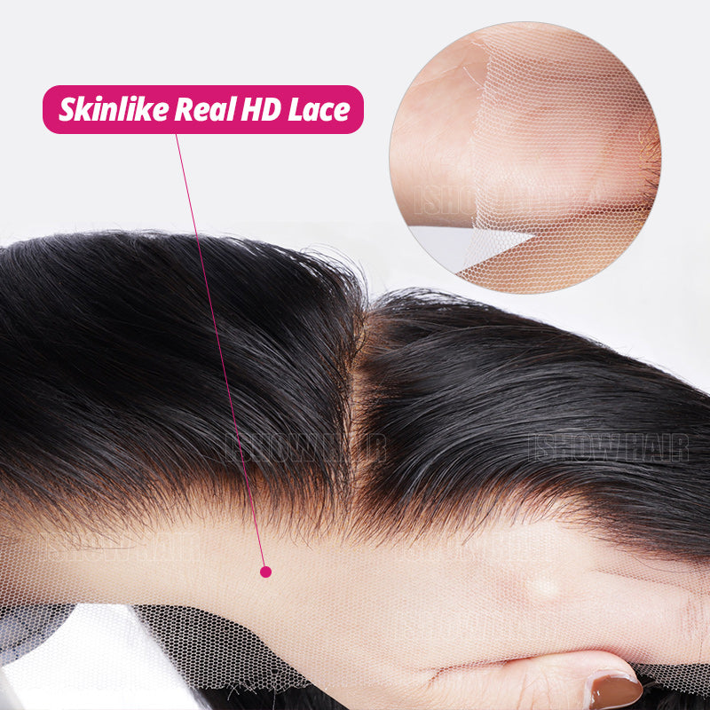 Close-Up of HD Lace Frontal Wig Showcasing Blendability On Different Skin Tones