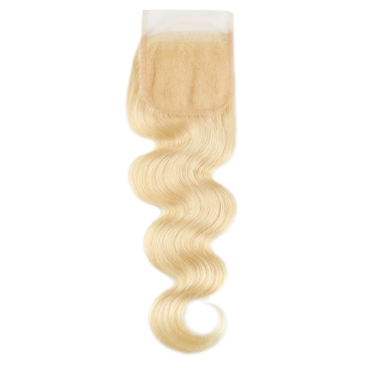 613 Blonde Body Wave Lace Closure With Natural Shine and Soft Texture