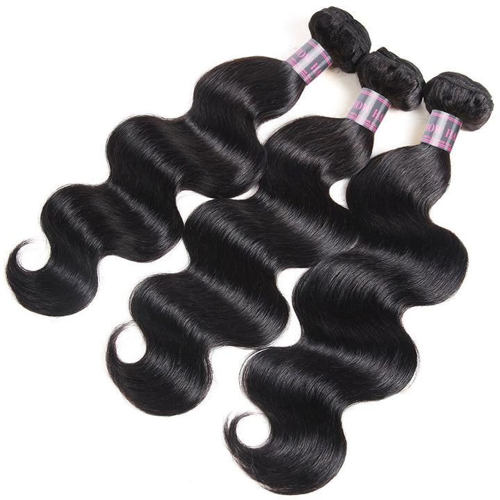 Malaysian Body Wave Hair Bundles in Natural Black, Soft and Tangle-Free