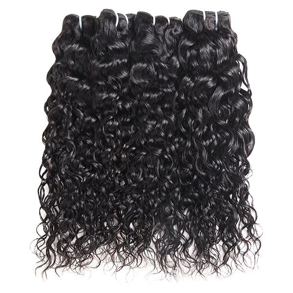 Ishow Hair Brazilian Water Wave Human Hair 4 Bundles With Lace Closure