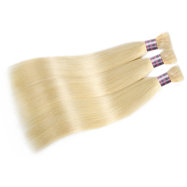 Ishow Bulk Human Hair for Braiding 613 Blonde Straight Hair Bulk Raw Human Hair No Wefts Hair Extensions