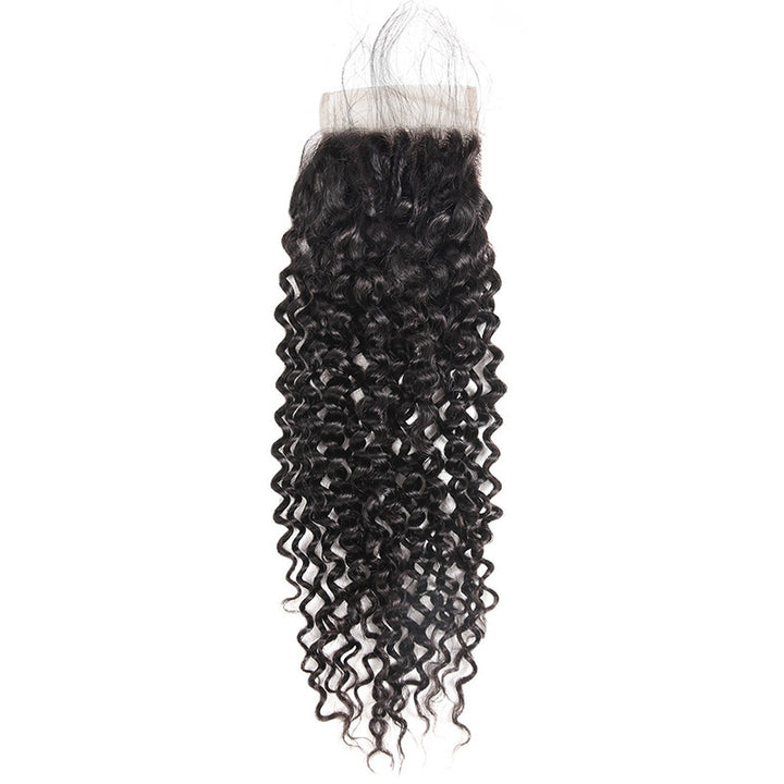 Ishow Hair Brazilian Curly Hair Weave 4 Bundles With 4x4 Lace Closure - IshowHair