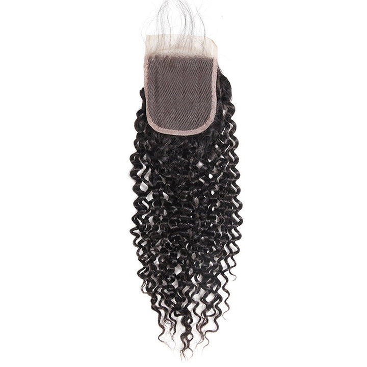 Ishow Hair Brazilian Curly Hair Weave 4 Bundles With 4x4 Lace Closure - IshowHair