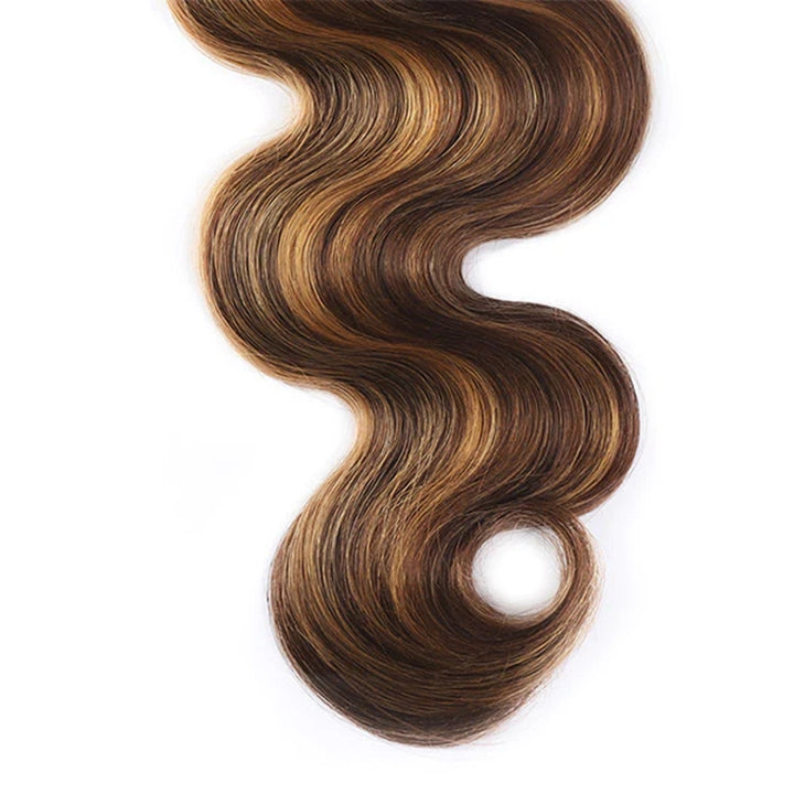 Ishow Highlight P4/27 Body Wave 3 Bundles With 5x5 HD Lace Closure 100% Virgin Human Hair Bundles With Closure