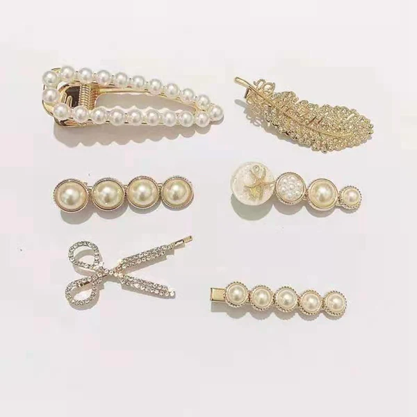Handmade Pearls Hair Clips Pin Daily Hair Accessories For Girls