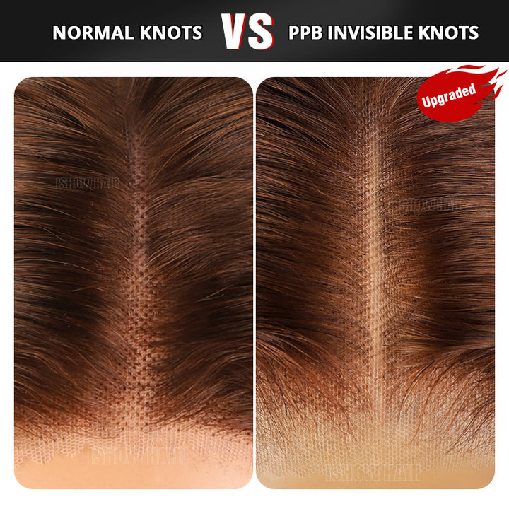 Ishow PPB™ Invisible Knots HD Lace Body Wave Highlighted Wigs P4/27 Color Wear Go Pre Cut Wigs