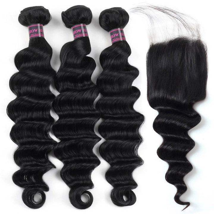 Body Wave Jet Black Hair Bundles With Matching 4X4 Lace Closure for Versatile Styling