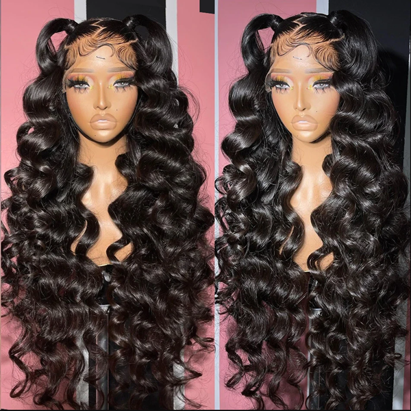 Human Hair Wigs Glueless Wigs 13x6 Lace Frontal Loose Deep Wave Wig With Baby Hair 250 Density
