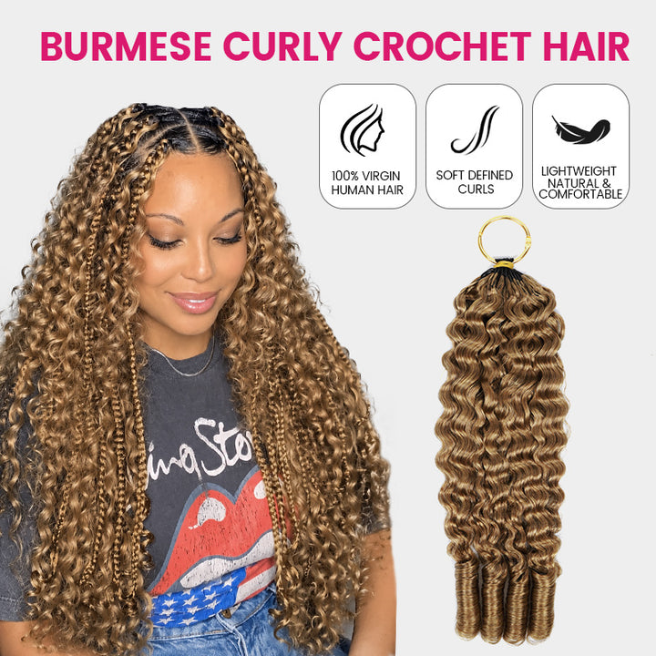 Woman Wearing Burmese Curly Crochet Hair Which Can Take A Natural Look