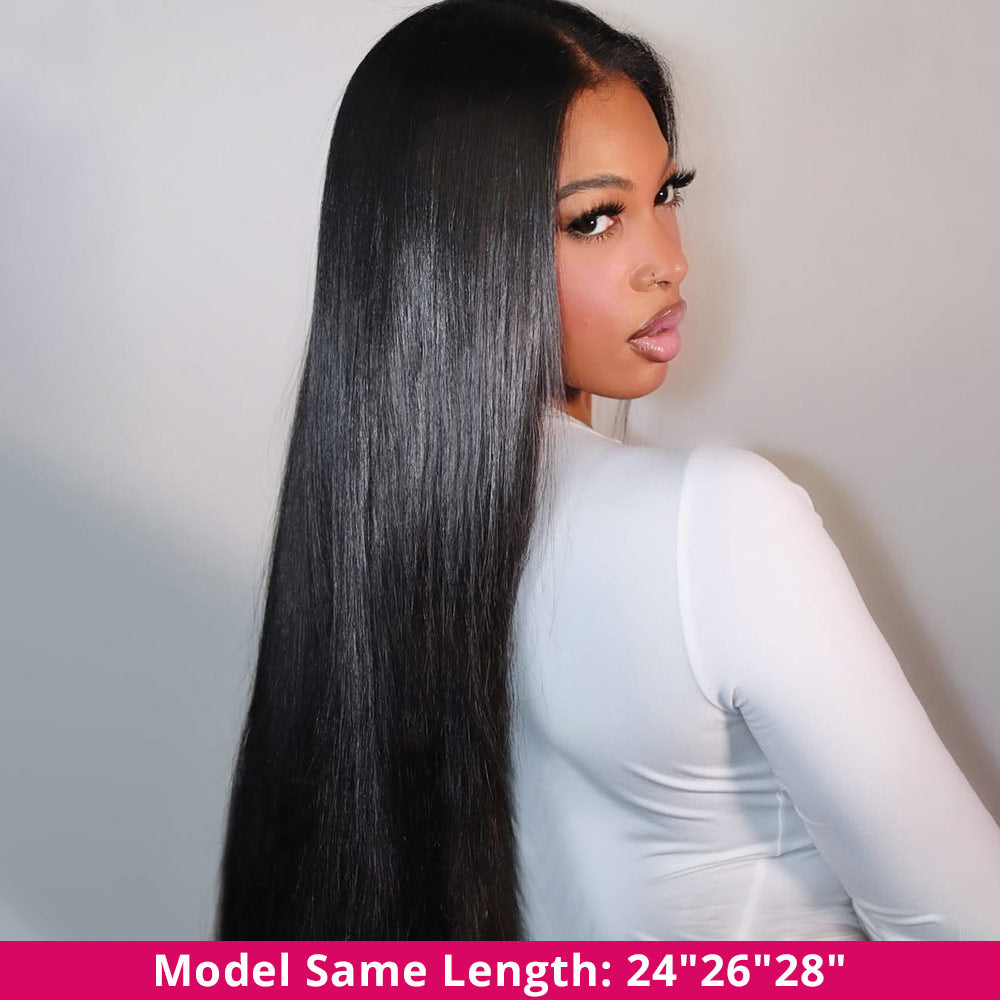 Model Showing 12a Grade 24 26 28Inch Straight Human Hair Bundle