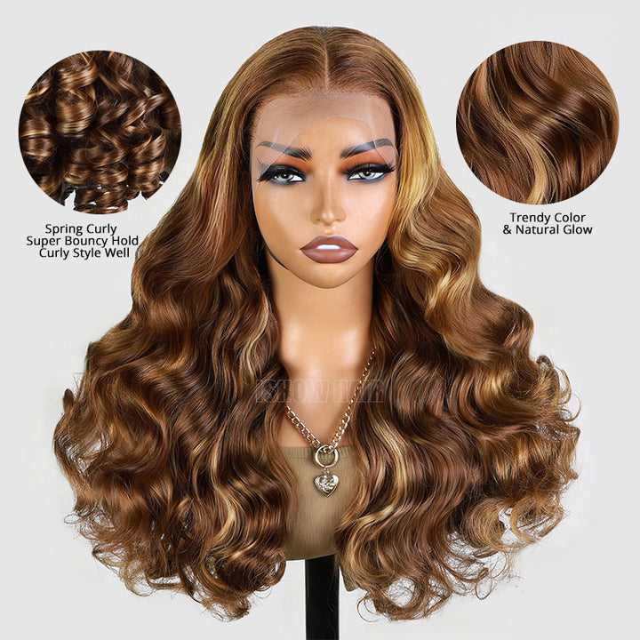 P4/30 Highlight Colour Spring Curly Lace Front Wig Advantages: Holds Curls Well, Trendy And Natural Glow