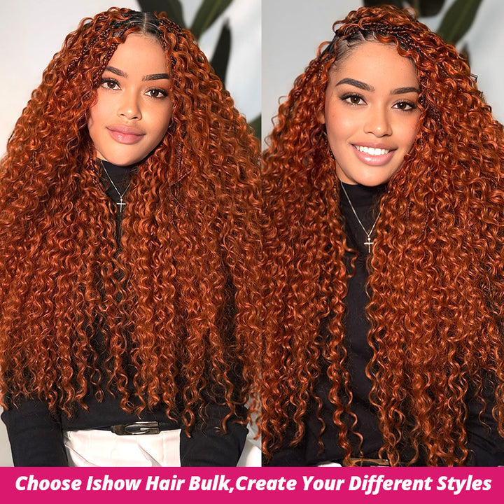 Elevate Your Style with 15A Grade Premium Human Hair in Vibrant 350# Ginger – The Ultimate Bulk Hair for Show-Stopping Looks.