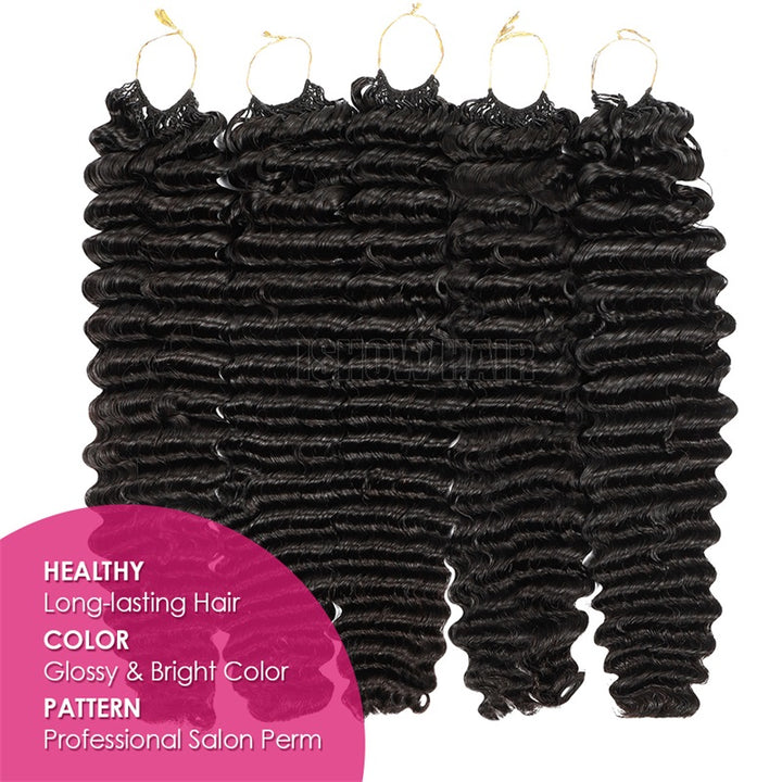 Deep Wave Crochet Human Hair Bundles, It Is Long-lasting Hair And Glossy & Bright Color